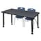 Regency Regency Kee 48 x 24 in. Mobile Adjustable Classroom Table- Grey & 2 Andy 12 in. Stack Chairs- Blue MT4824GYAPCBK45NV - alternate 1